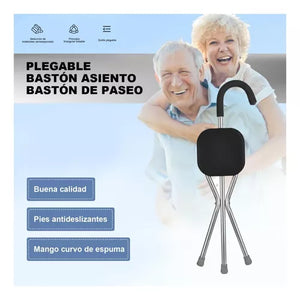 BASTÓN ASIENTO PLEGABLE MULTIFUNCIONAL